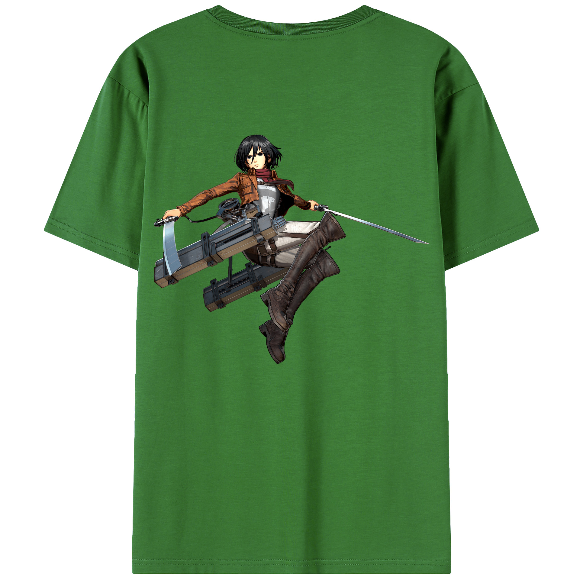 （画像用） 進撃の巨人 ミカサ·アッカーマン Attack on Titan Mikasa Ackerman レディース半袖Tシャツ(バックプリント)